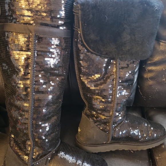 UGG Bailey button sequins over the knee Australian boots - Picture 2 of 5